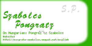 szabolcs pongratz business card